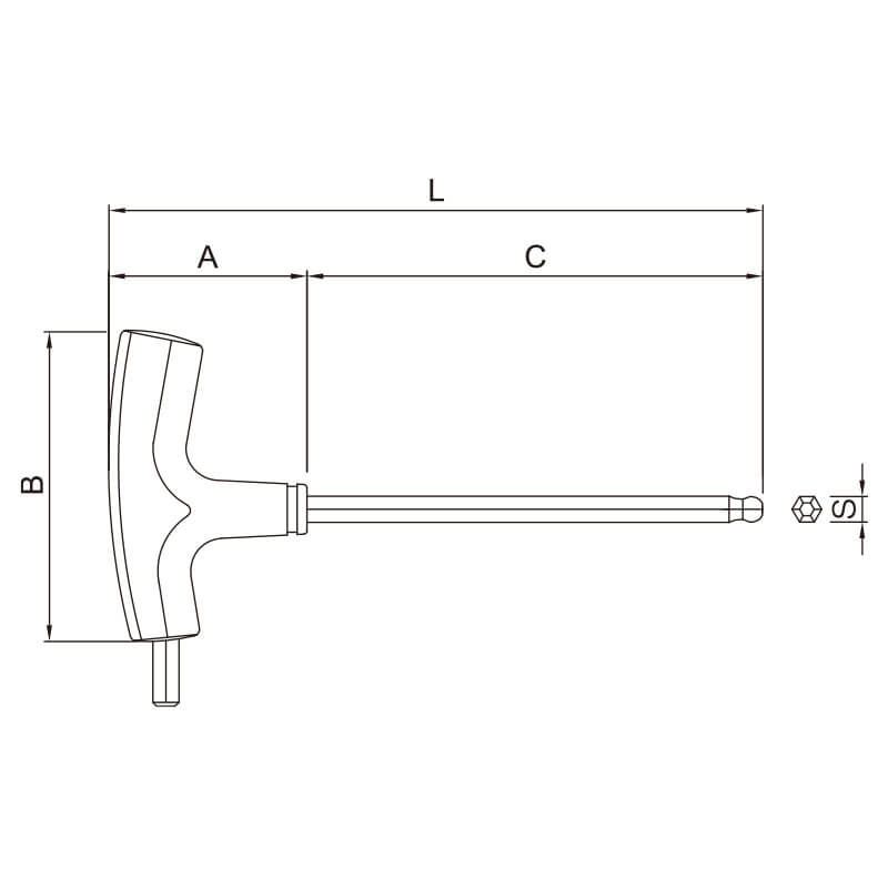 024 Two-Way T-Handle Ball Point Hex Key