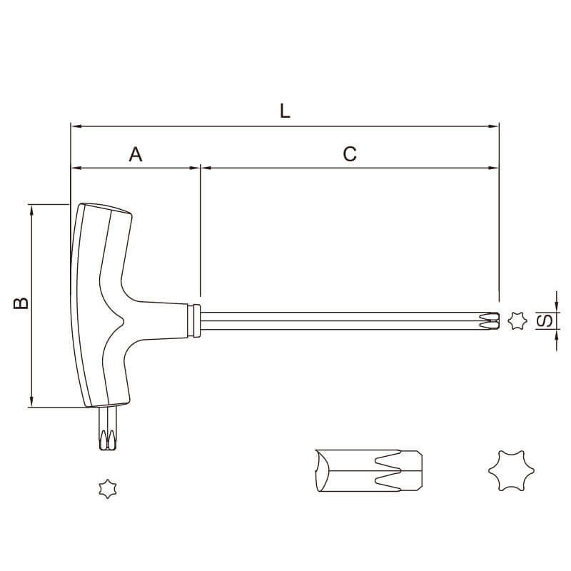 041 Two-Way T-Handle Star Key