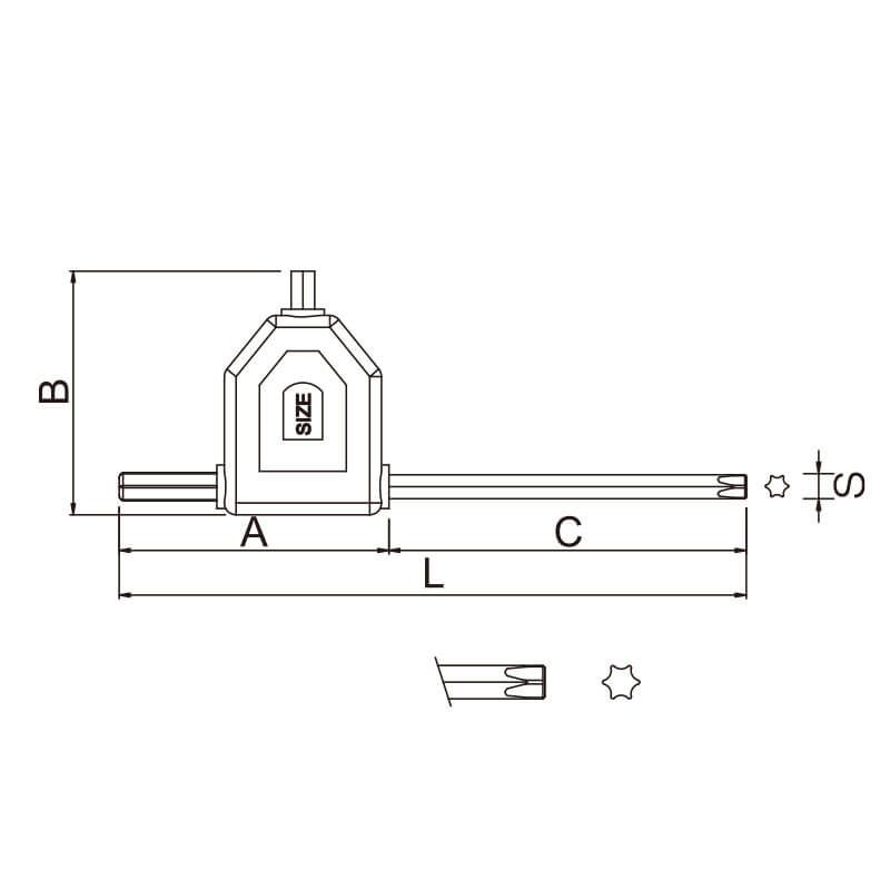 039 Two-Way Flag Handle Star Key